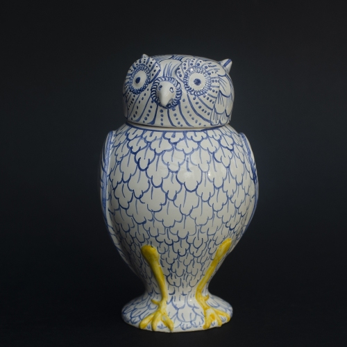 replica of an owl beaker from ca. 1600