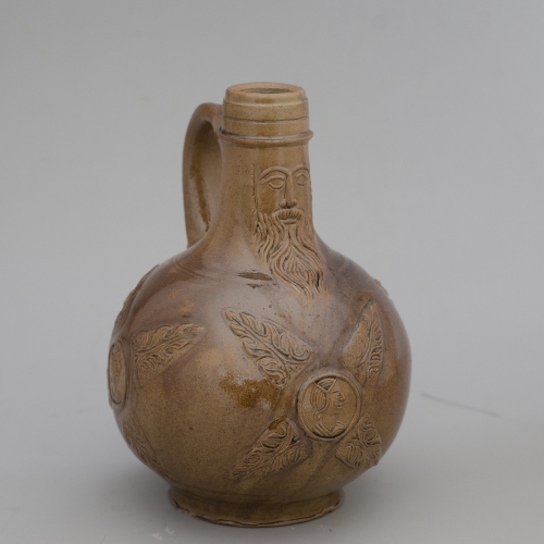 Replica of a richly decorated Bartmann jug from the second half of the 16th century
