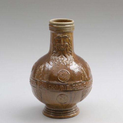 Replica of a richly decorated Bartmann jug from the second half of the 16th century
